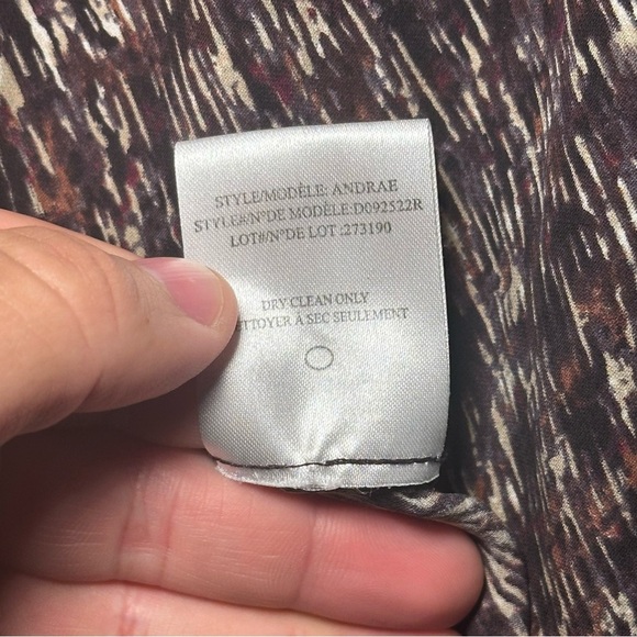 Theory Silk Sheer Button Up Abstract Print Blouse Size S | Minimalist Workwear - Picture 9 of 10